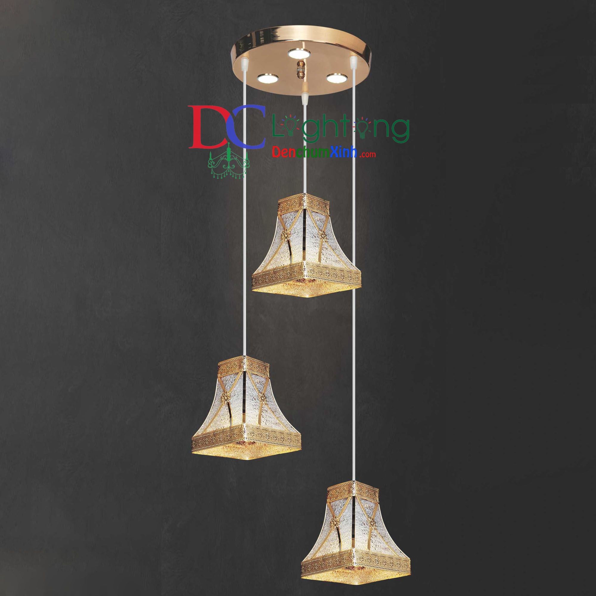 Đèn Thả LED Phòng Ăn DCX1268/3 ( Rộng 30cm )