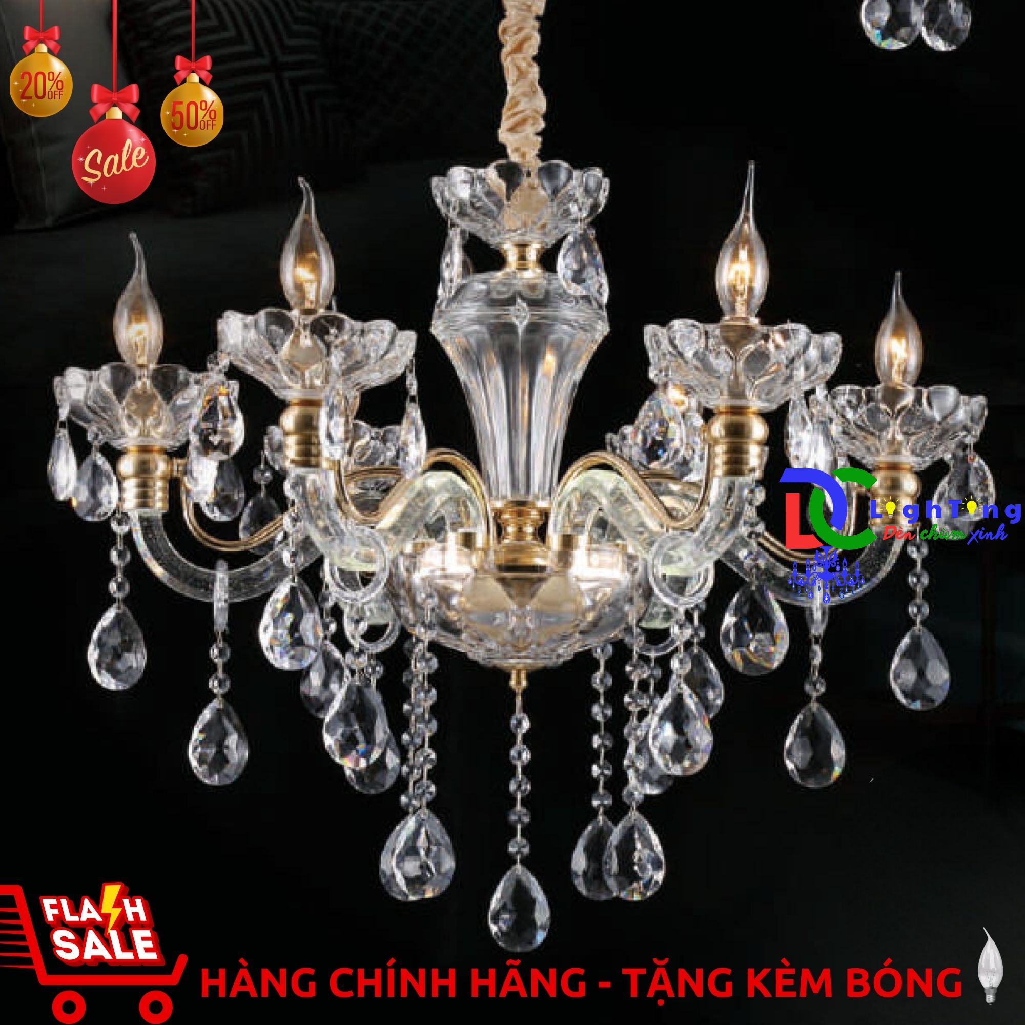 Đèn chùm nến cổ điển CN-9109/6 chính hãng trang trí hành lang, khách sạn, quầy bar...vvv