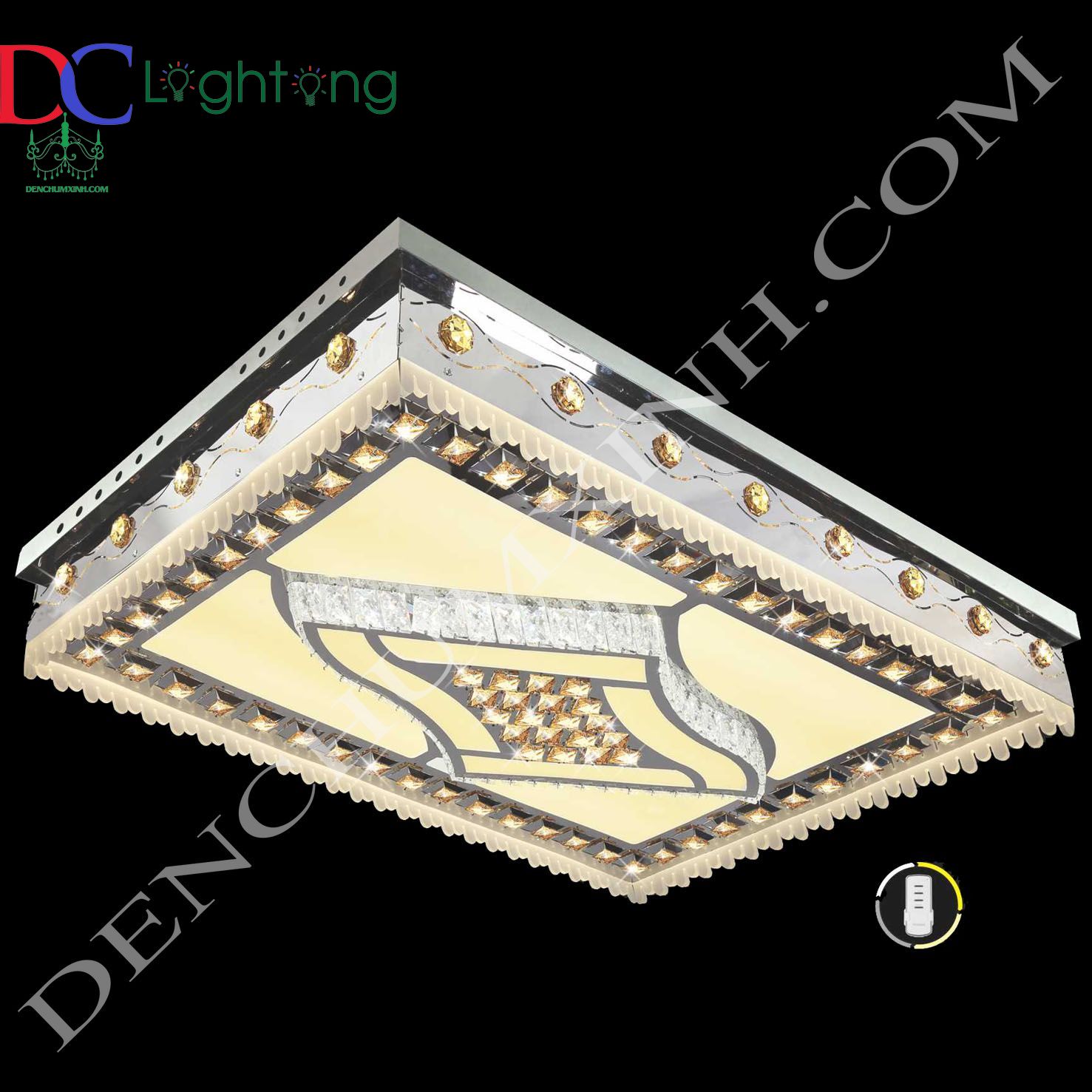 Đèn mâm ốp trần pha lê DCX222 ( Rộng 110cm )