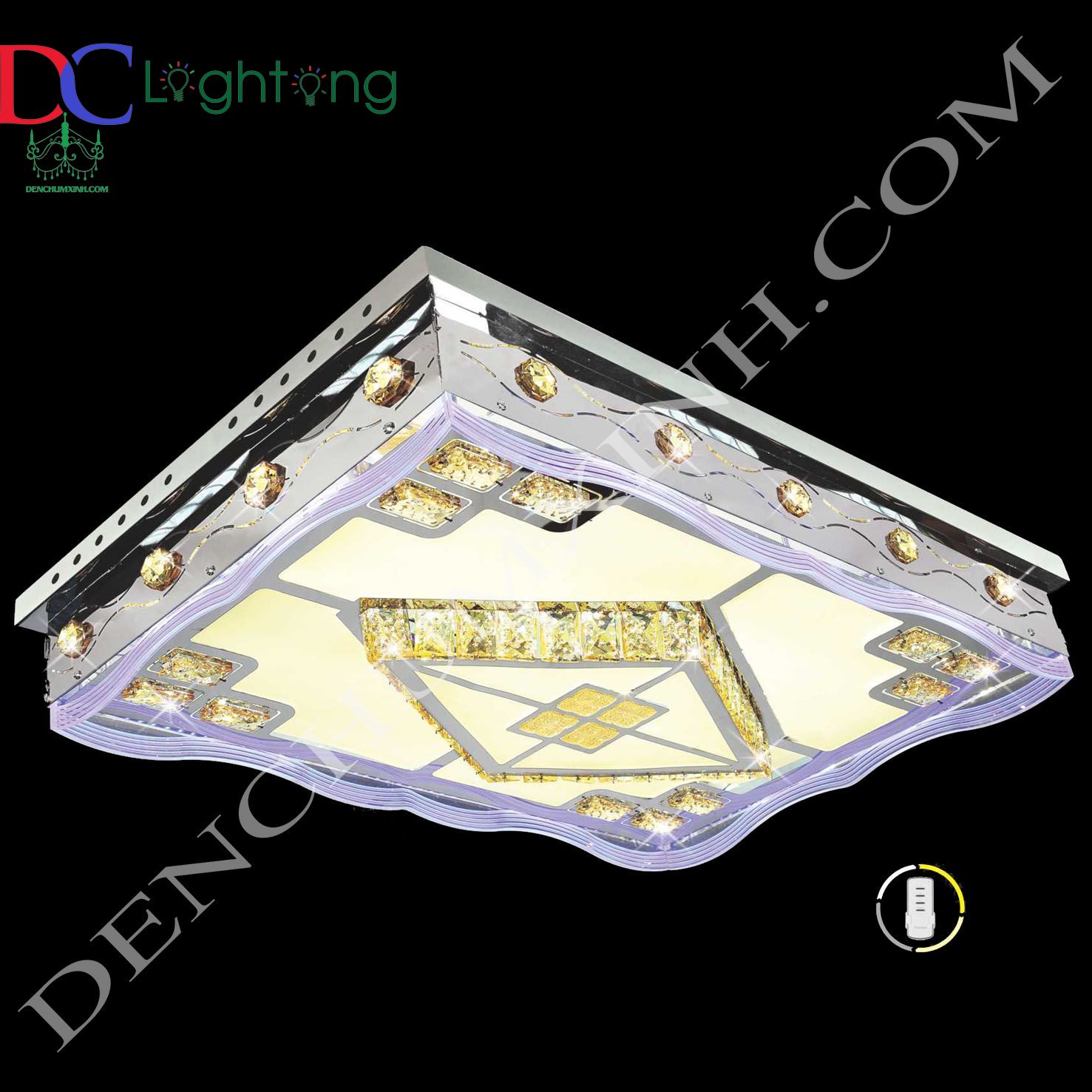 Đèn mâm ốp trần pha lê DCX223 ( Rộng 75cm )