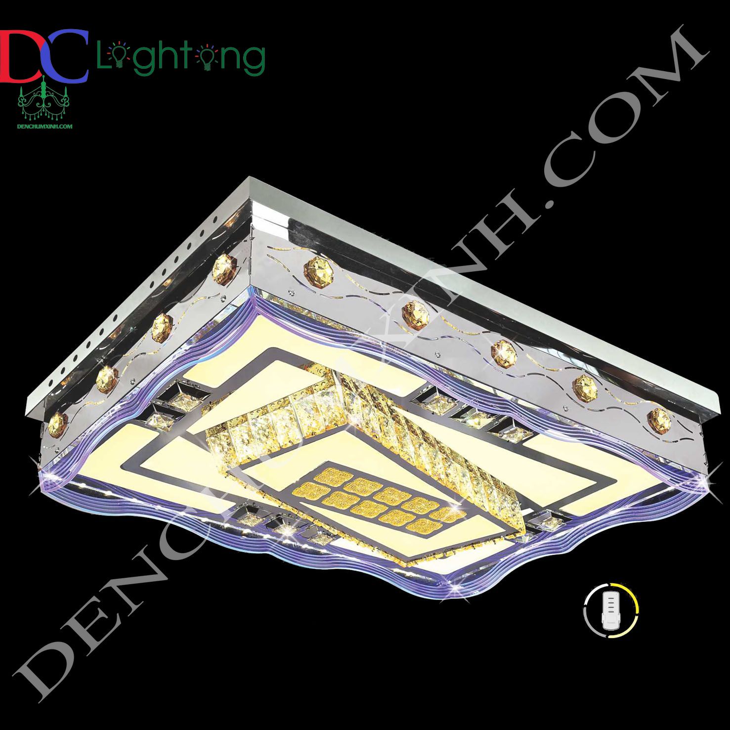 Đèn mâm ốp trần pha lê DCX224 ( Rộng 75cm )
