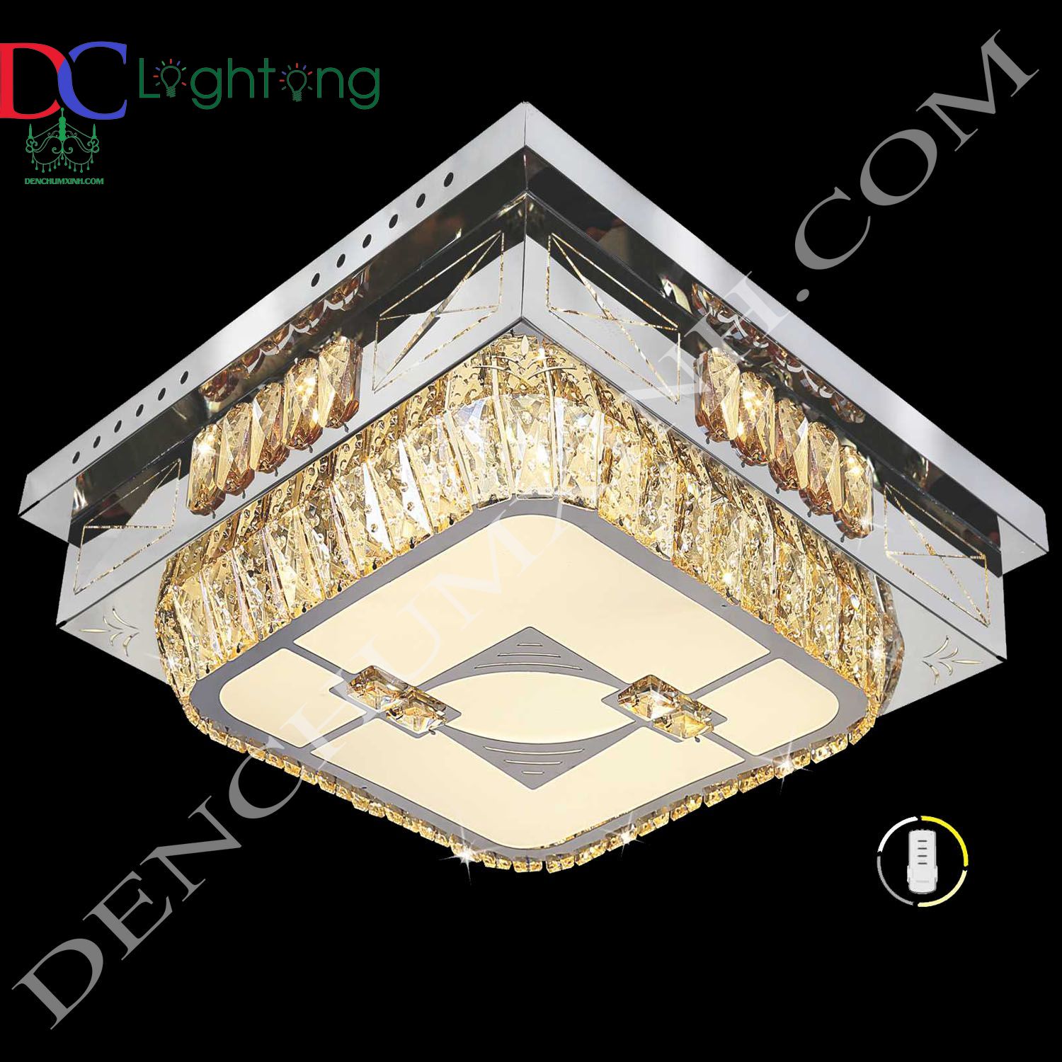 Đèn mâm ốp trần LED cao cấp DCX228 ( Rộng 50cm )