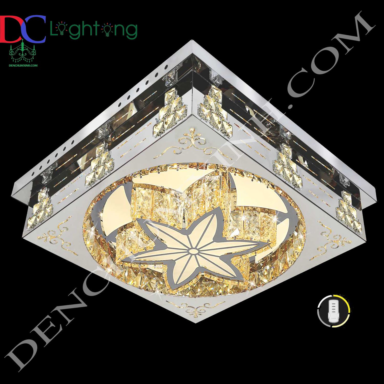 Đèn mâm ốp trần pha lê DCX229 ( Rộng 50cm )