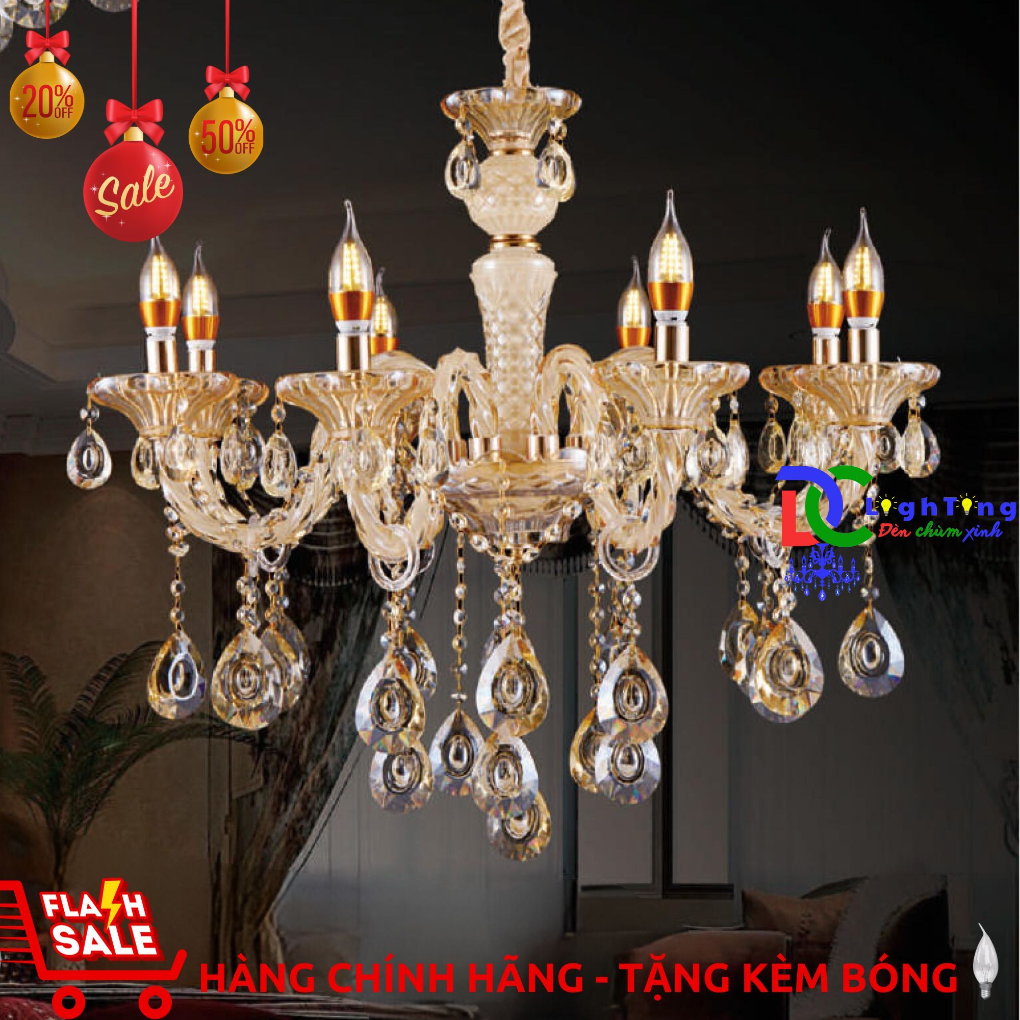 Đèn chùm nến cổ điển CN-1509/8 chính hãng trang trí phòng ngủ, phòng tiệc, khách sạn...vvv