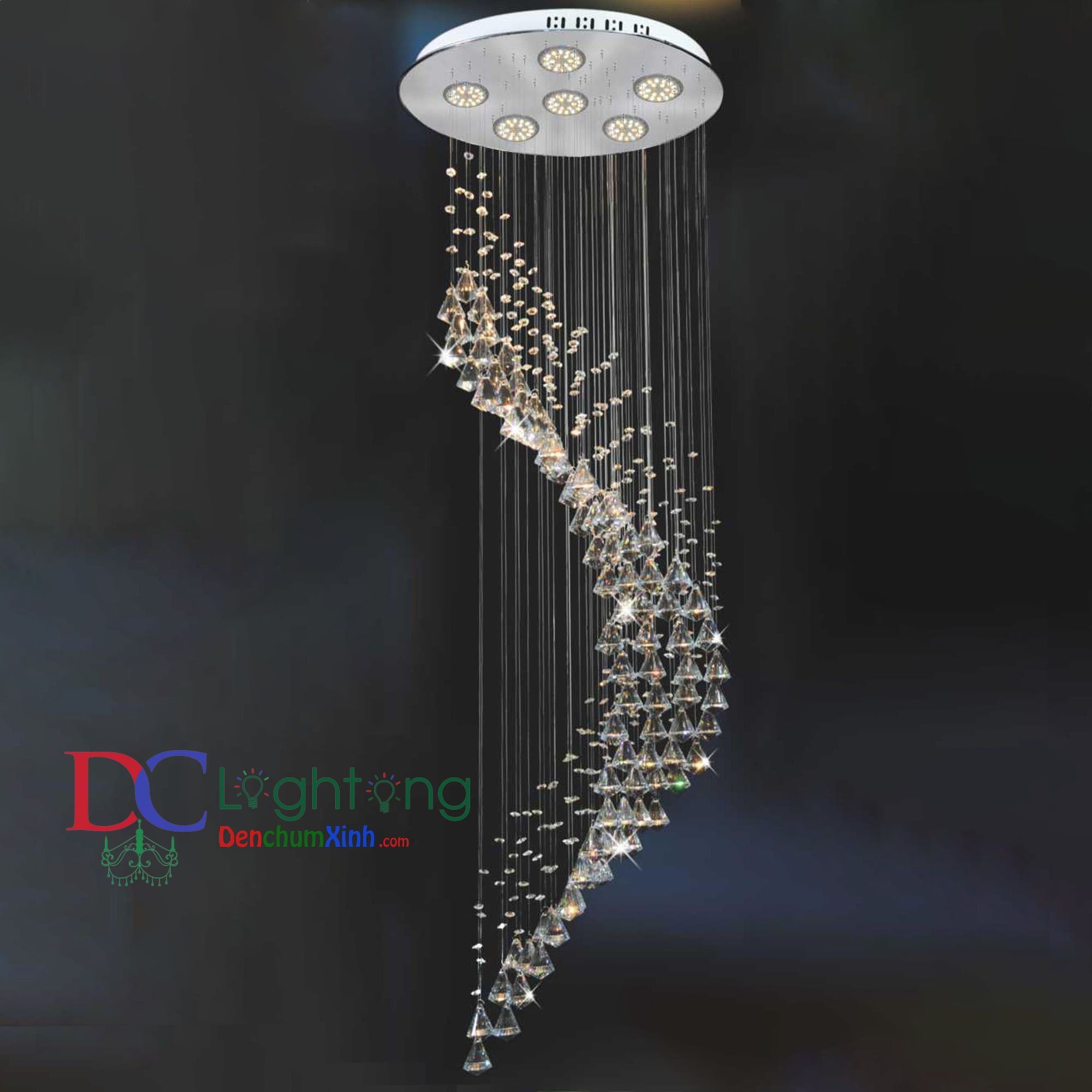 Đèn thả thông tầng cầu thang DCX5001 ( Rộng 50cm )