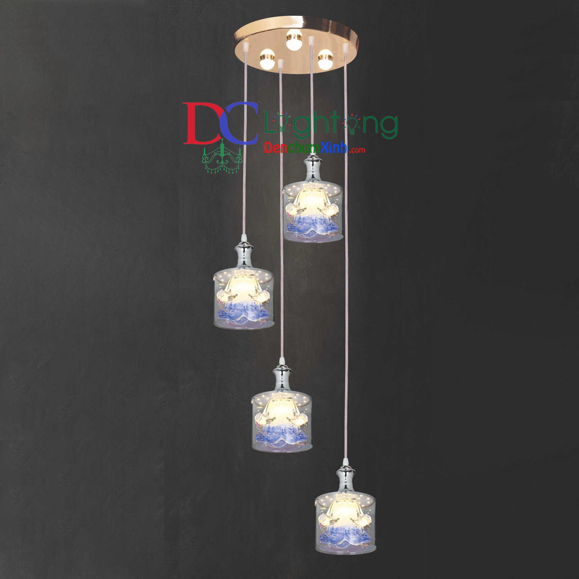 Đèn Thả LED Phòng Ăn DCX766/4A  ( Rộng 30cm )