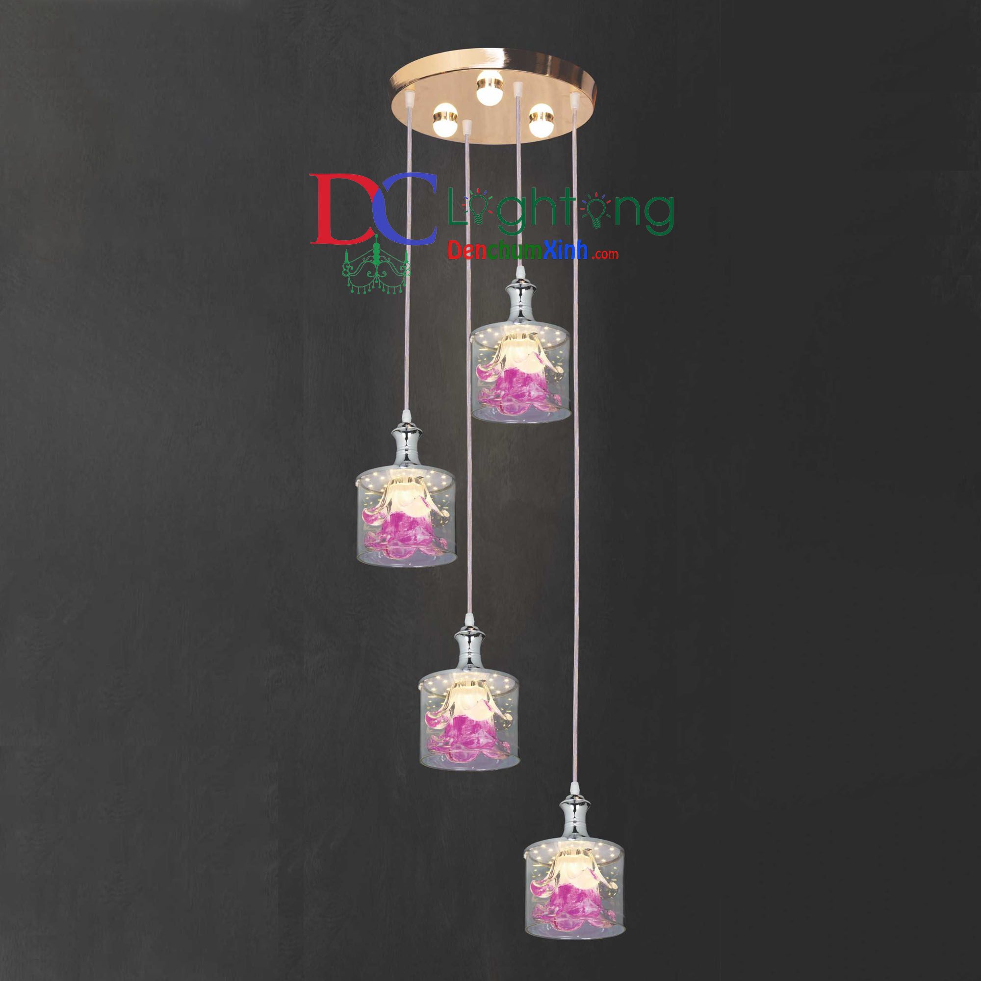 Đèn Thả LED Phòng Ăn DCX766/4B  ( Rộng 30cm )