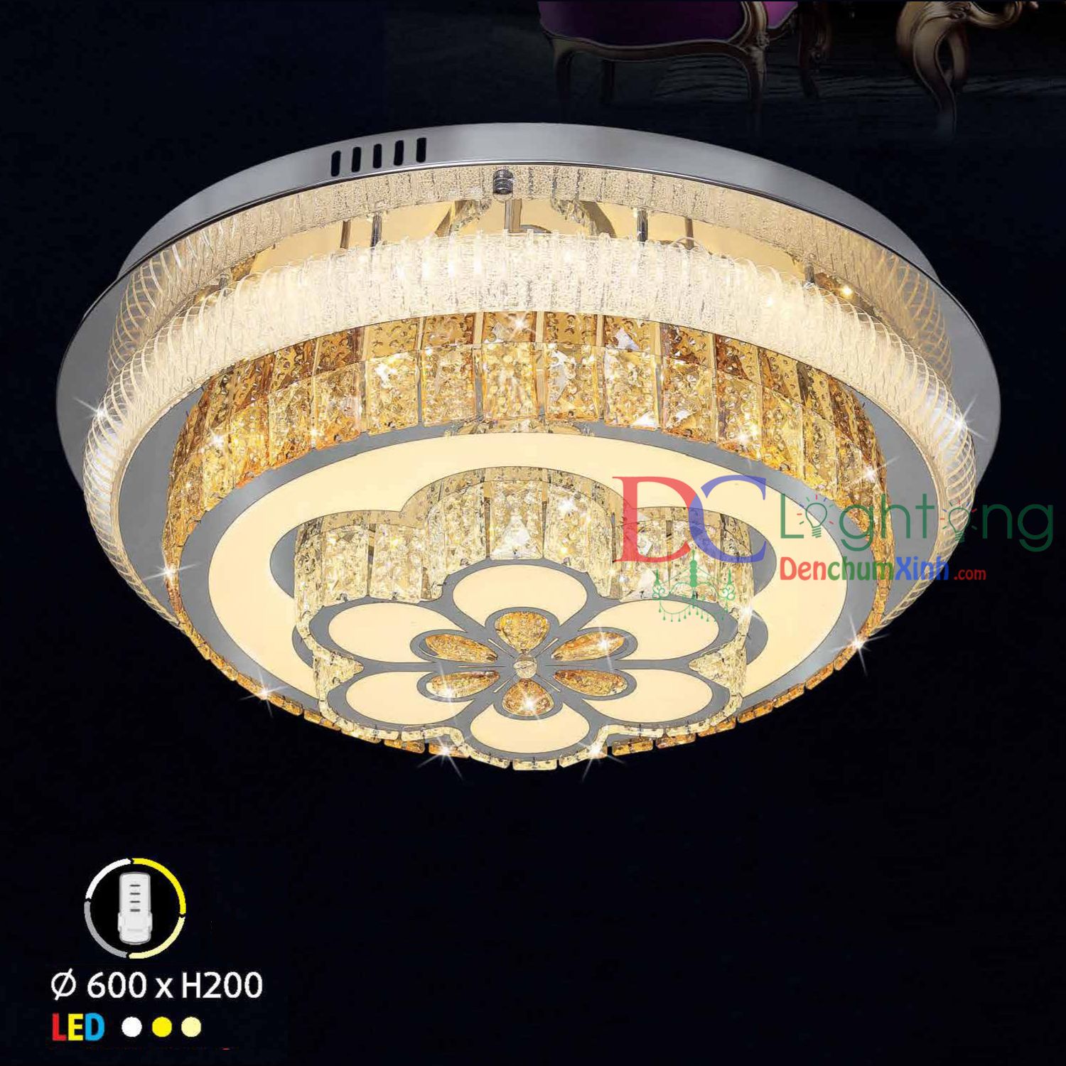 Đèn ốp trần LED cao cấp DCX837 ( Rộng 60cm )