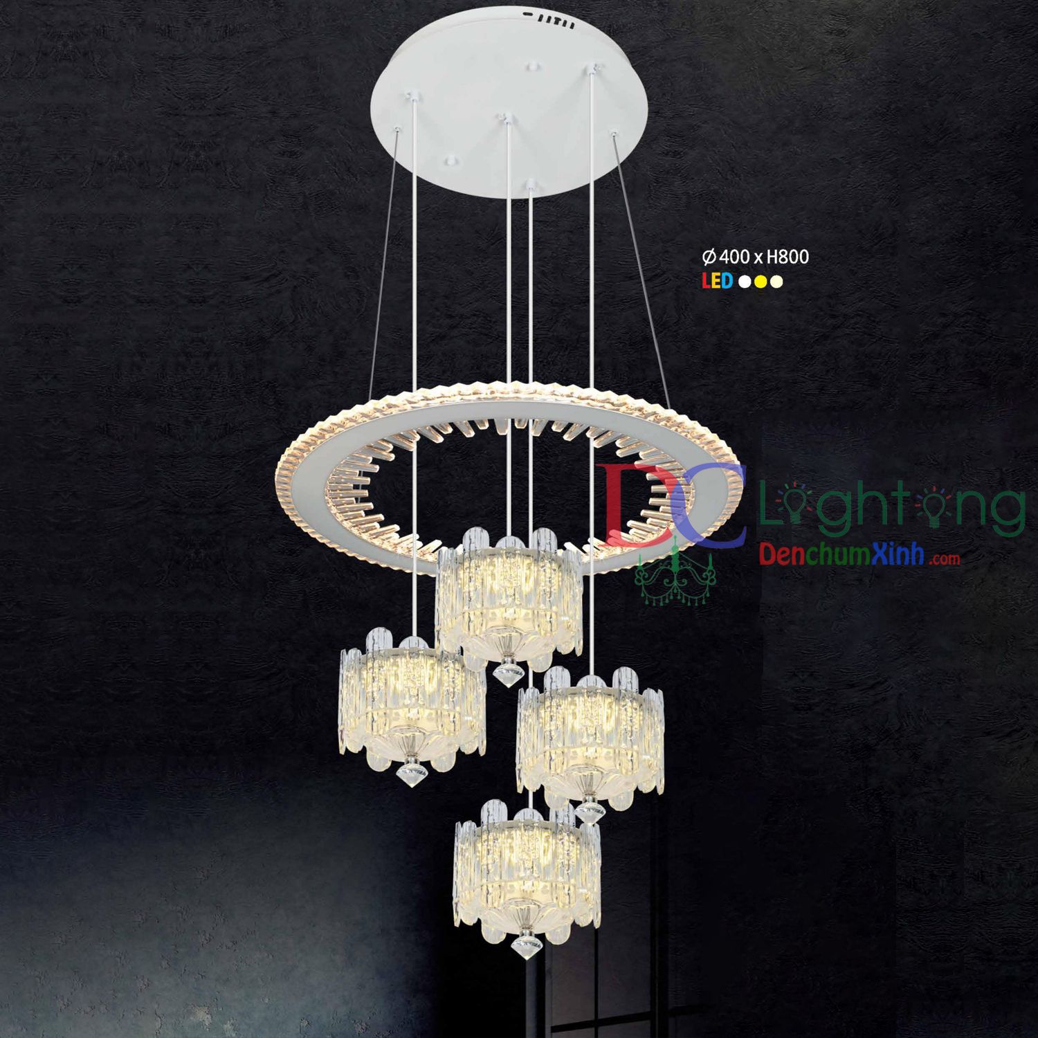 Đèn Thả LED Phòng Ăn DCX619/4 ( Rộng 40cm )