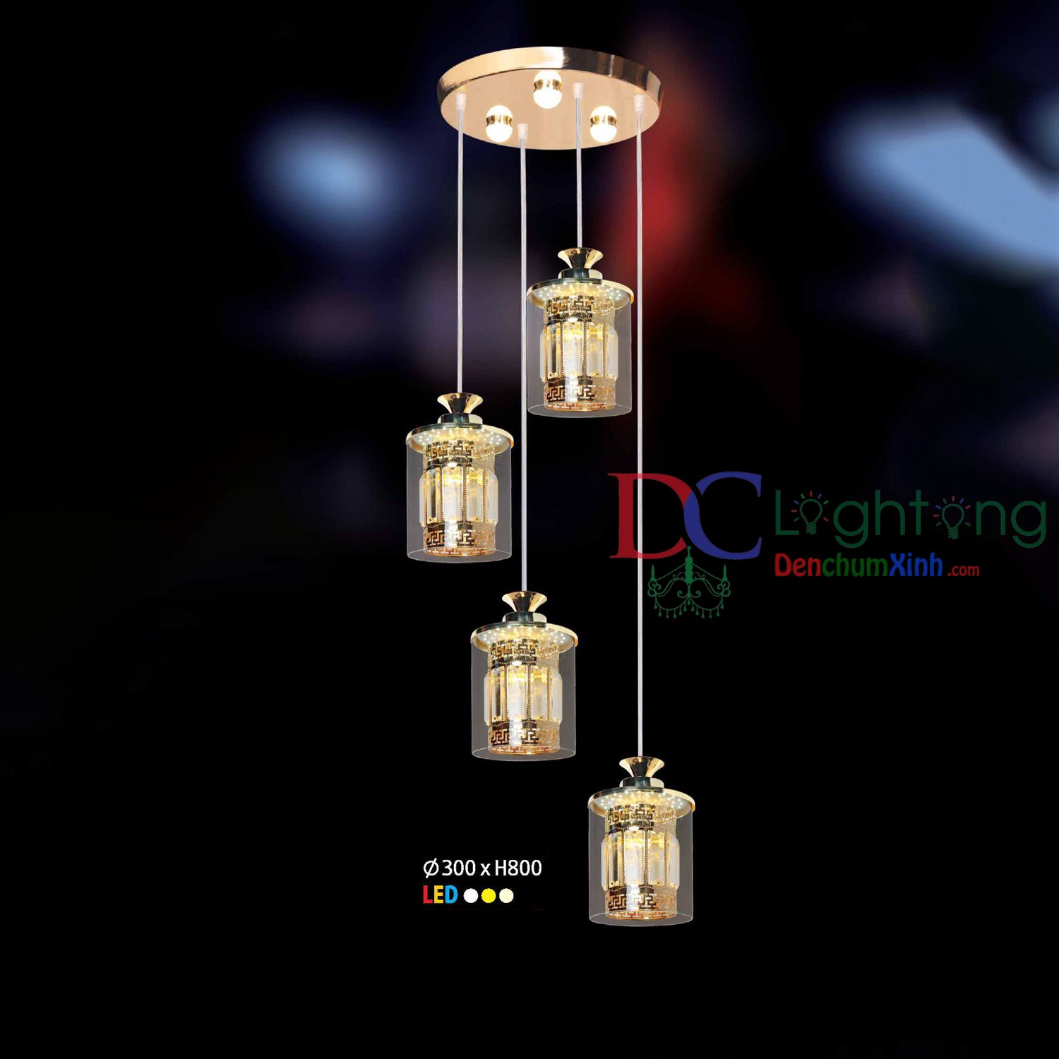 Đèn Thả LED Phòng Ăn DCX1482/4 ( Rộng 30cm )