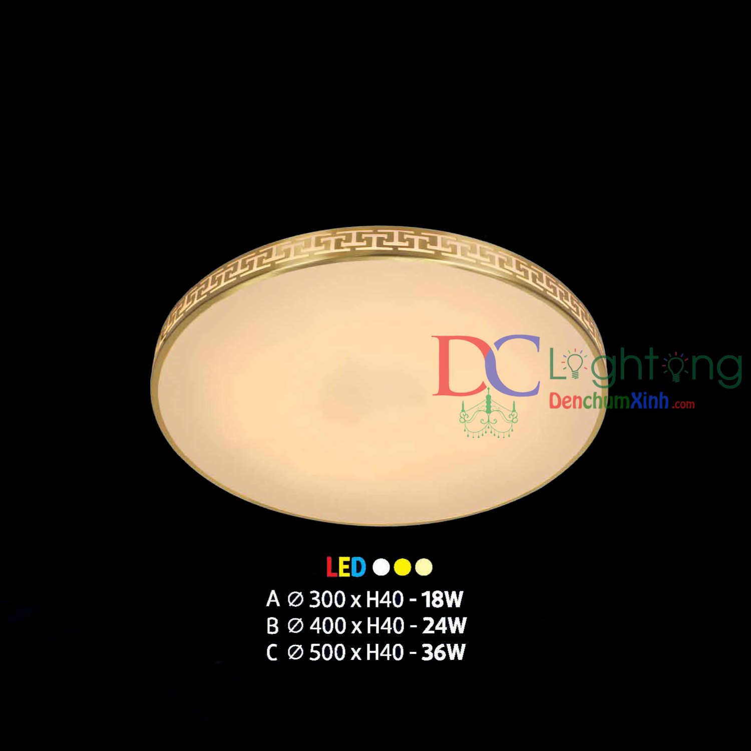 Đèn Ốp Trần Phòng Ngủ và Bếp DCX8802A-18w ( Rộng 30cm )