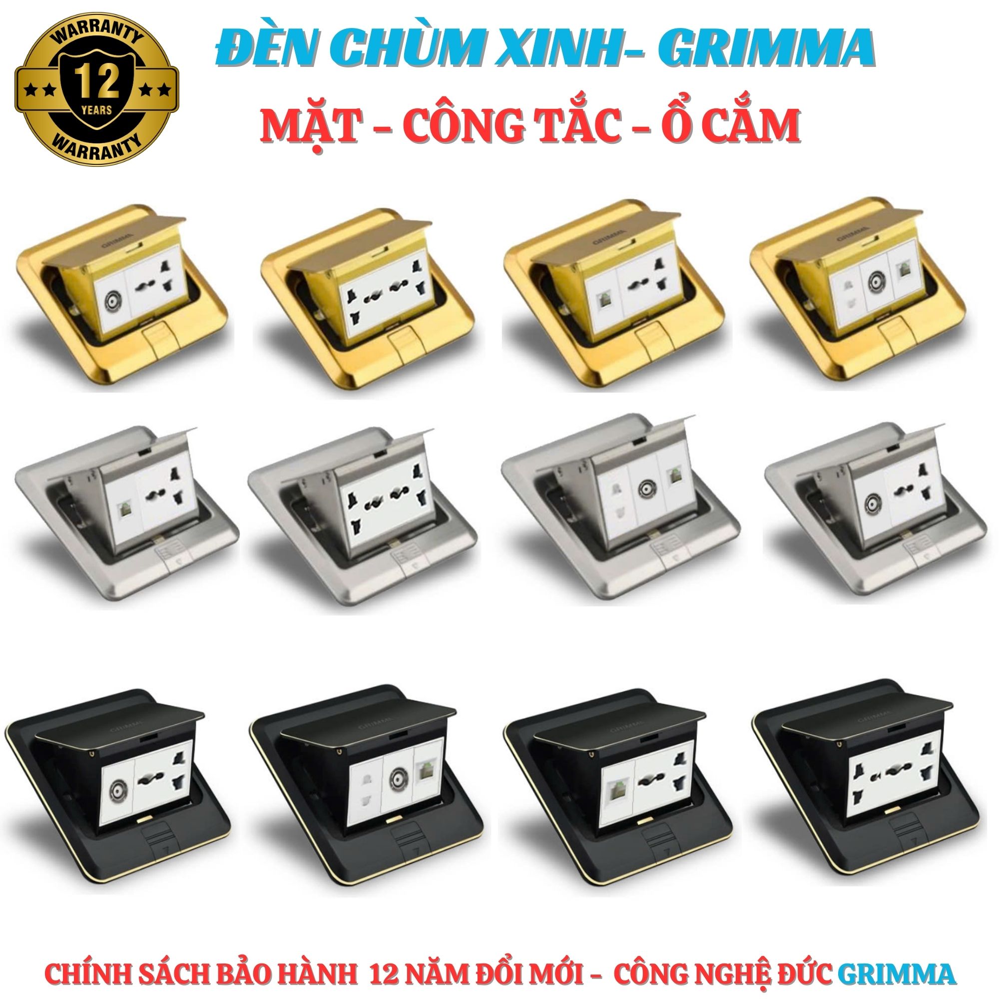 Mặt - Công tắc - Ổ cắm thương hiệu GRIMMA thiết kế độc đáo, tạo điểm nhấn nổi bật không gian