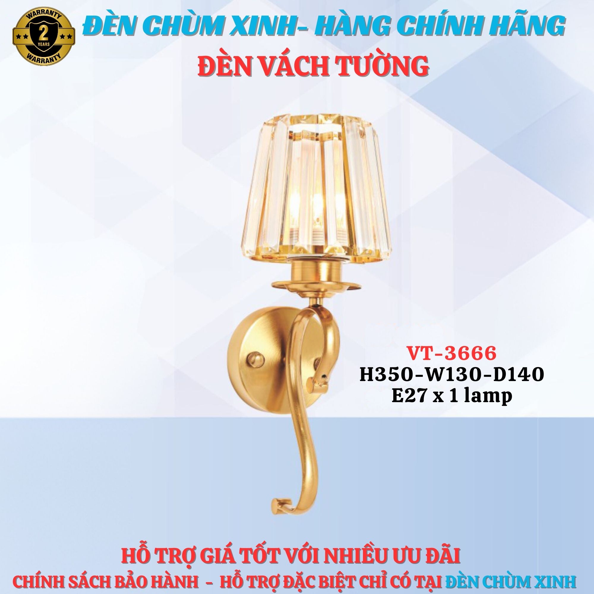 Đèn vách tường VT3666-MỚI 2025