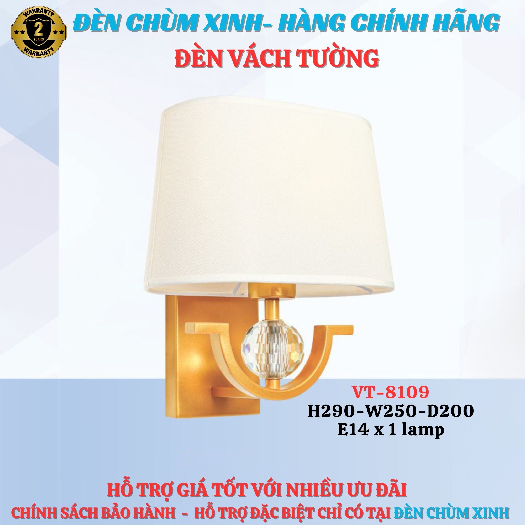 Đèn vách tường VT8109-MỚI 2025