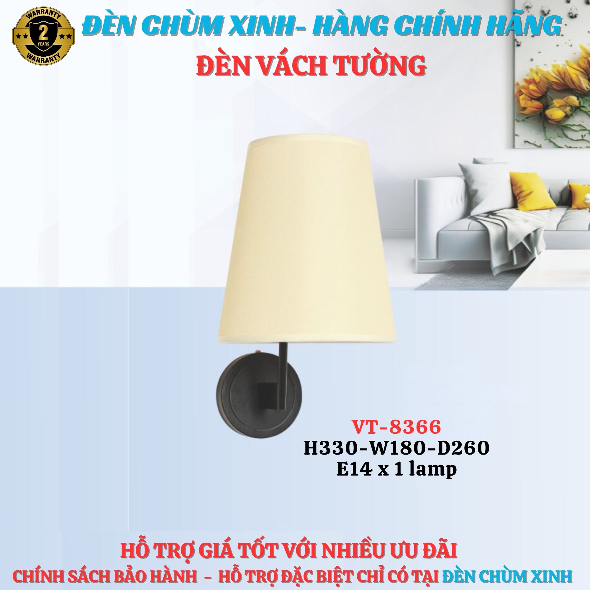 Đèn vách tường VT8366-MỚI 2025