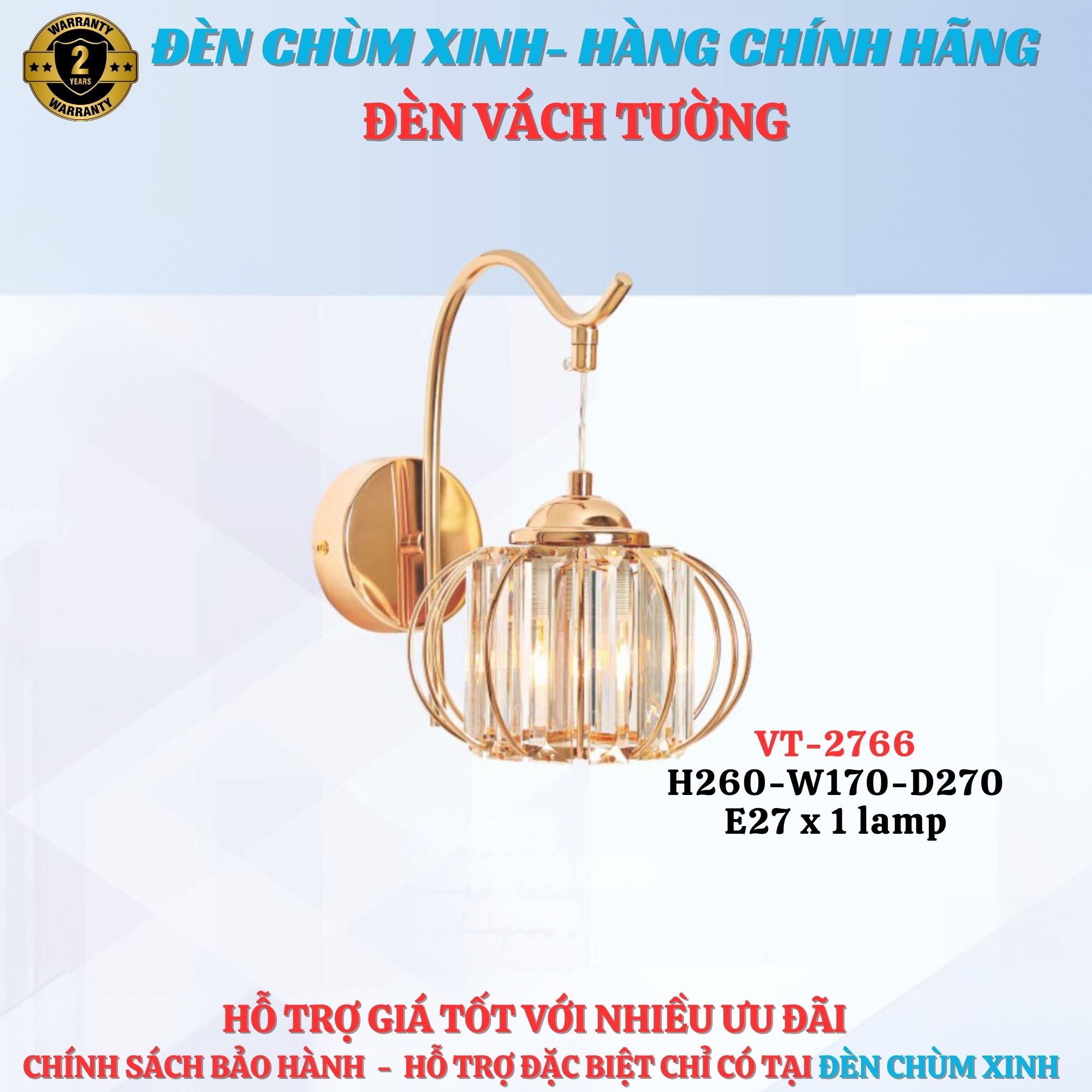 Đèn vách tường VT2766-MỚI 2025